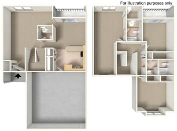  Floor Plan Woods C3 + W/D Included