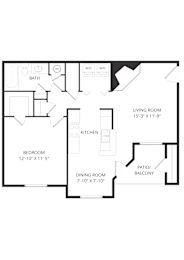 A black and white image of a floor plan for a house.