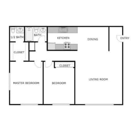  Floor Plan 2B1.5B