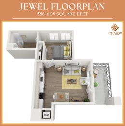 Jewel Floor Plan at Haven at La Mesa, San Diego, CA