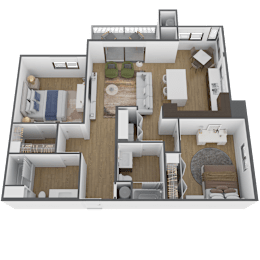 3D floor plan of The Max 2 Bedroom A