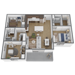 3 bed 2 bath floor plan A at The Max on Jefferson Apartments, Murrieta, CA, 92562