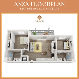 Anza Floor Plan at Haven at La Mesa, San Diego, CA