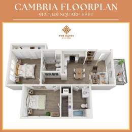 Cambria Floor Plan at Haven at La Mesa, San Diego, CA