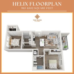 Helix Floor Plan at Haven at La Mesa, San Diego, CA
