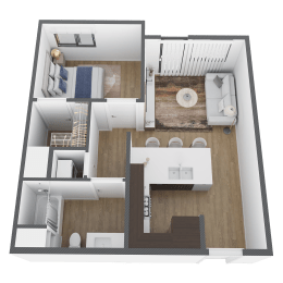 1 bed 1 bath floor plan A at The Max on Jefferson Apartments, Murrieta, CA, 92562
