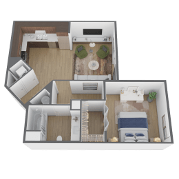 1 bed 1 bath floor plan B at The Max on Jefferson Apartments, Murrieta, CA
