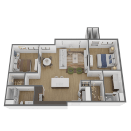 2 bed 2 bath floor plan C at The Max on Jefferson Apartments, California