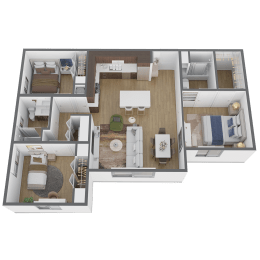 3 bed 2 bath floor plan A at The Max on Jefferson Apartments, Murrieta, CA, 92562