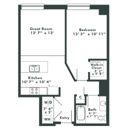 a floor plan of a bedroom apartment