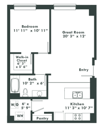 a floor plan of a bedroom apartment