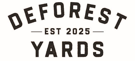 A logo with the words "Deforest Yards" and "Est 2025" written on it.