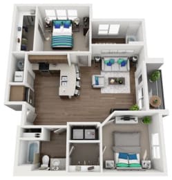 2 bed/2 bath