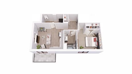 1 bed 1 bath 1C Floor Plan at Tesson Ridge, Saint Louis, MO 63128