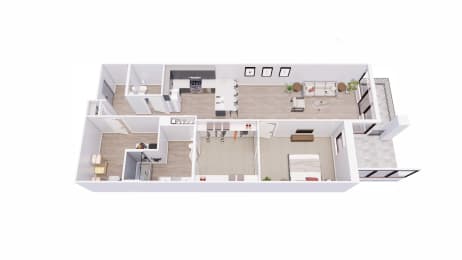 1 bed 1 bath 1H Floor Plan at Tesson Ridge, Missouri, 63128