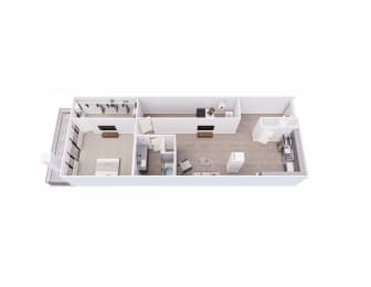 1 bed 1 bath 1S Floor Plan at Tesson Ridge, Saint Louis, 63128