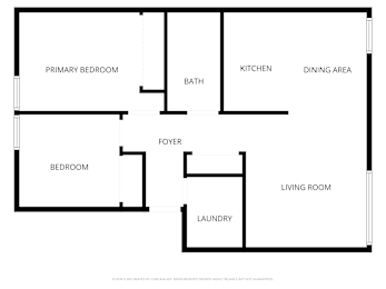 A black and white floor plan of a house with labeled rooms.