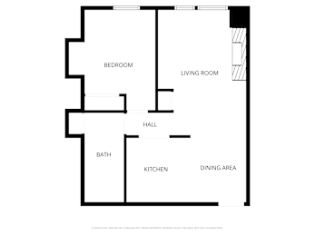 A black and white floor plan of a house with labeled rooms.