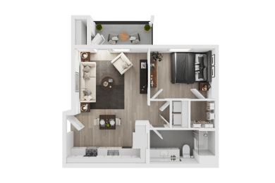 1 bedroom floorplan
