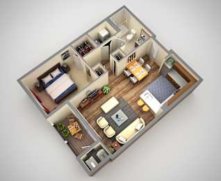 Monroe Floor Plan at Cosmopolitan Apartments, Pennsylvania