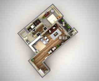 D OBrien Floor Plan at Cosmopolitan Apartments, Pennsylvania, 15237