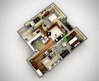 Hamilton Floor Plan at Cosmopolitan Apartments, Pittsburgh Pennsylvania