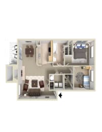 3D bedroom 2x1 at Murrayhill Park, Beaverton