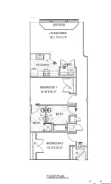 Brady floorplan - 2 bed + 2 bath  at Blue Ribbon Lofts, Milwaukee, 53205