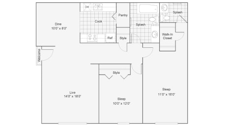 Bristol Floor Plan at Williamsburg South, Pittsburgh, 15228