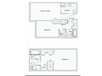 2 Bed 2 Bath Floorplan H at Oak Park City, Illinois