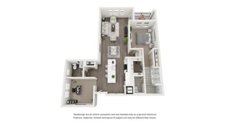 2 Bedroom 2 Bath Floor Plan at Arrive Los Carneros II, Goleta, CA, 93117