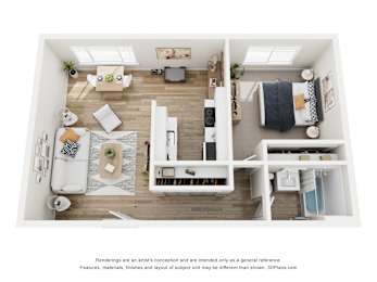 The Melody Floorplans - 1 bedroom & 1 bath