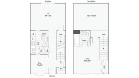 1 Bed 1 Bath Floor Plan at Arbor Commons, Ellington, 06029