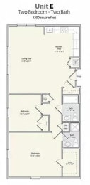 2BedE Floor Plan at Lofts at 335, Stratford, CT