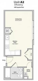 A2 Floor Plan at Lofts at 335, Stratford, CT