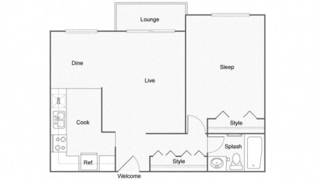 Alder Floor Plan at ReNew Aurora, Aurora, 60506