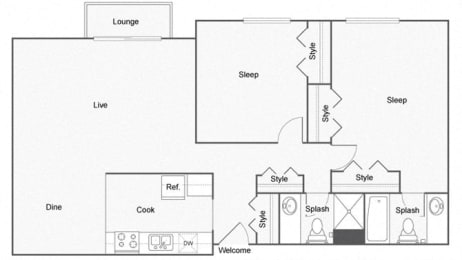 Beverly Floor Plan at ReNew Aurora, Aurora, IL
