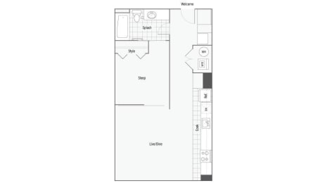 2 bed 2 bath floor plan C at The Rowe, Grand Rapids, 49503