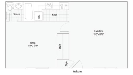 1 bed 1 bath B at Stonebridge, Ellington, CT