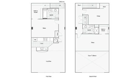 Floorplans for The Geneva - 3 beds and 2 baths  at Blue Ribbon Lofts, Milwaukee, WI