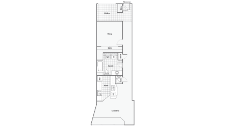 Floorplan for The Oakland - 1 bed and 1 bath  at Blue Ribbon Lofts, Milwaukee