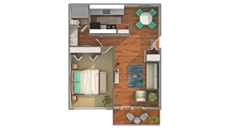 2 bedroom 2 bathroom floor plan at Renew Madison, Madison, Wisconsin