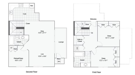 The Denali Floor Plan at ReNew Bayshore
