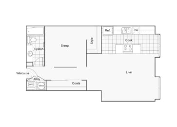 Bendel Floor Plan at ReNew Wichita, Kansas, 67202