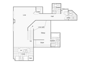 Lacroix Floor Plan at ReNew Wichita, Wichita, KS, 67202