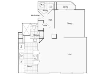 Phoebe Floor Plan at ReNew Wichita, Kansas, 67202