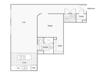 Prada Floor Plan at ReNew Wichita, Kansas