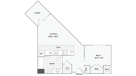 Alexandria Floor Plan at Arrive Federal Hill, Baltimore, Maryland