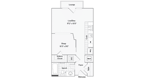 Athens Floor Plan at Arrive Federal Hill, Baltimore, 21230