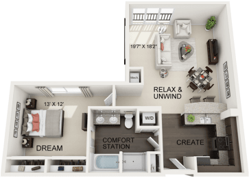 DelMar Floor Plan at Residences at the Street, Washington, 15301